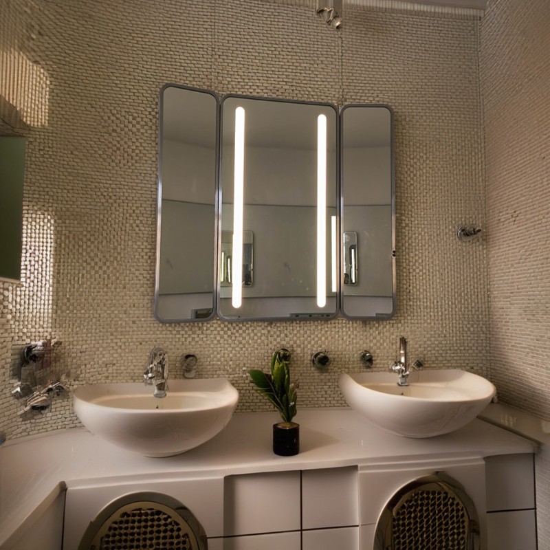 For Hotel Luxury Framed Frontlit Bathroom Mirror DZBM-21